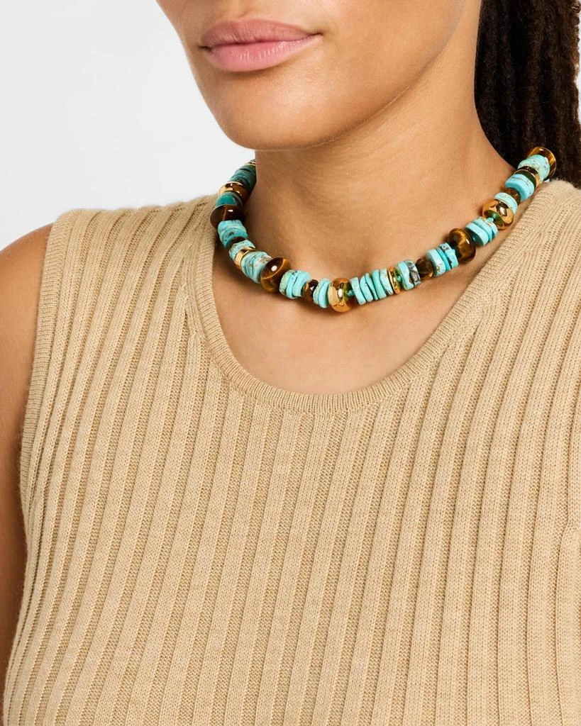 NEST Jewelry Turquoise Gemstone Strand Necklace with Tigers Eye 2