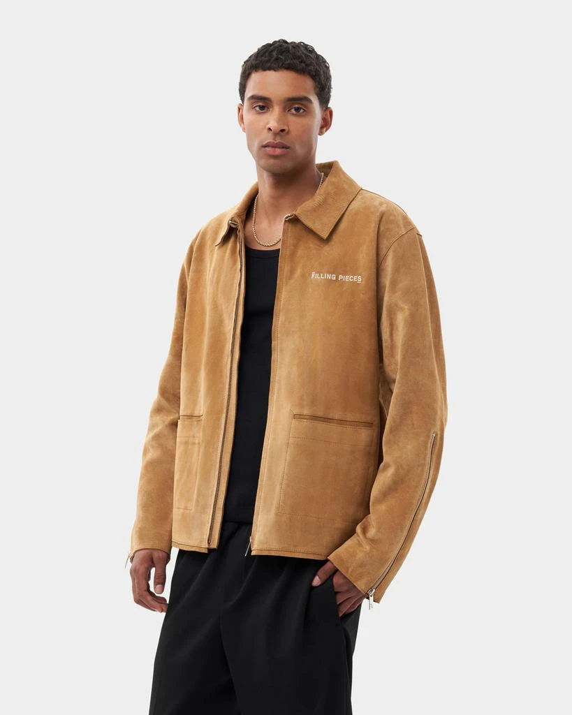 Entry Luxury Leather Jacket Suede Camel 2