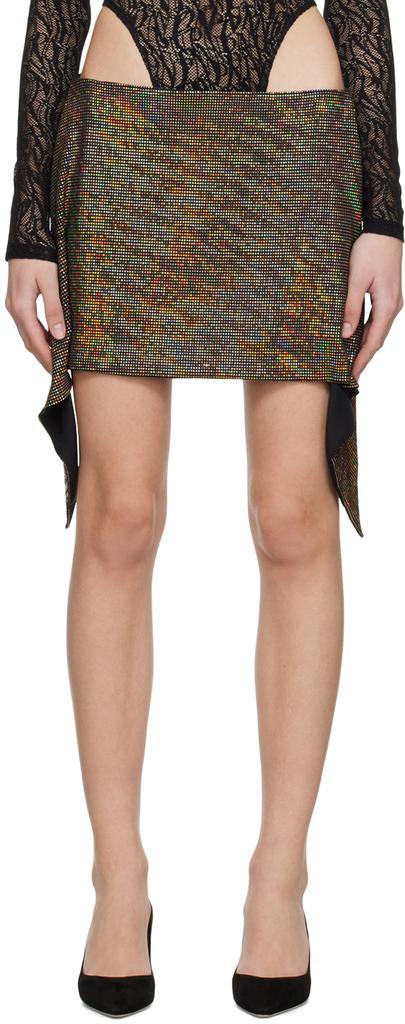 Puppets and Puppets Black Asymmetric Miniskirt
