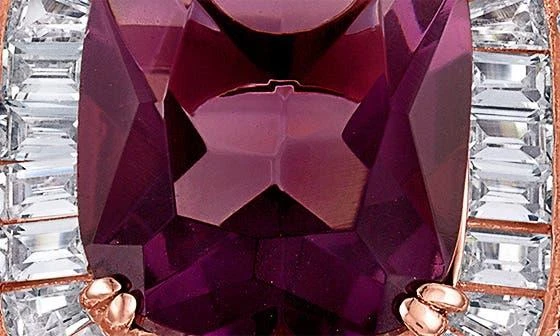 FUZION CREATIONS Amethyst Cubic Zirconia Halo Ring 3