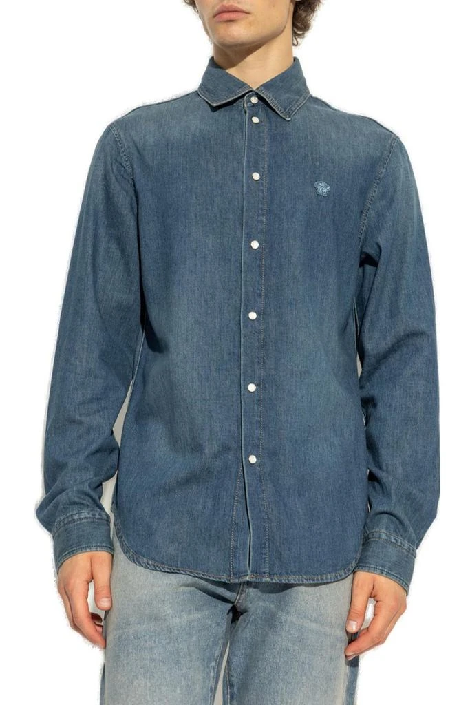 Versace Versace Medusa Patch Long-Sleeve Denim Shirt 2