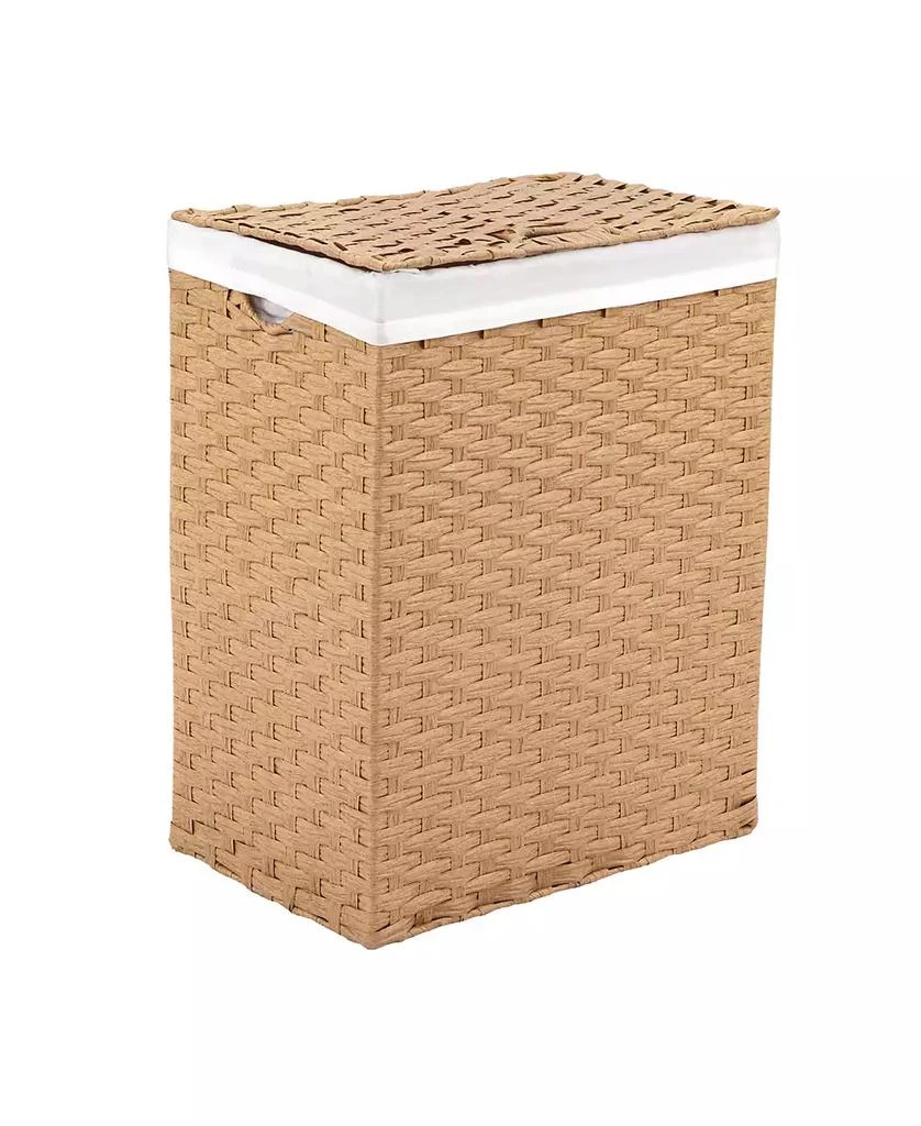 Seville Classics Foldable Rectangular Laundry Hamper with Lid & Canvas Liner 1