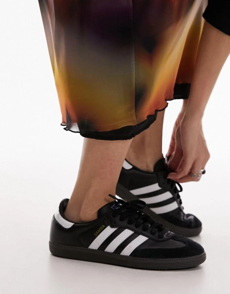 Topshop Topshop jersey mesh maxi skirt with tie waist detail in abstract tie-dye 5