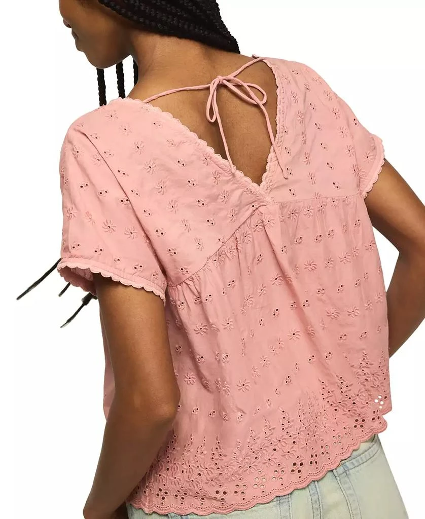 Lucky Brand Women
s Eyelet Babydoll V-Neck Top 5