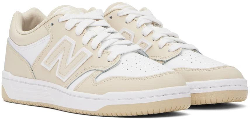 New Balance Beige & White 480 Sneakers 4