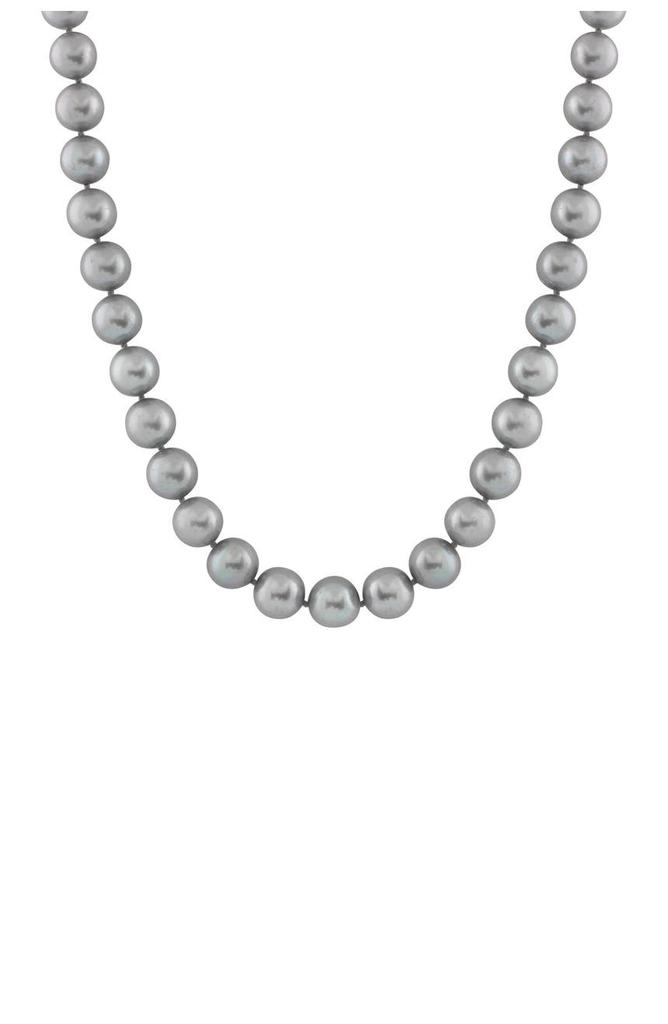 Splendid Pearls 14K White Gold 7-8mm Dyed Gray Pearl Necklace