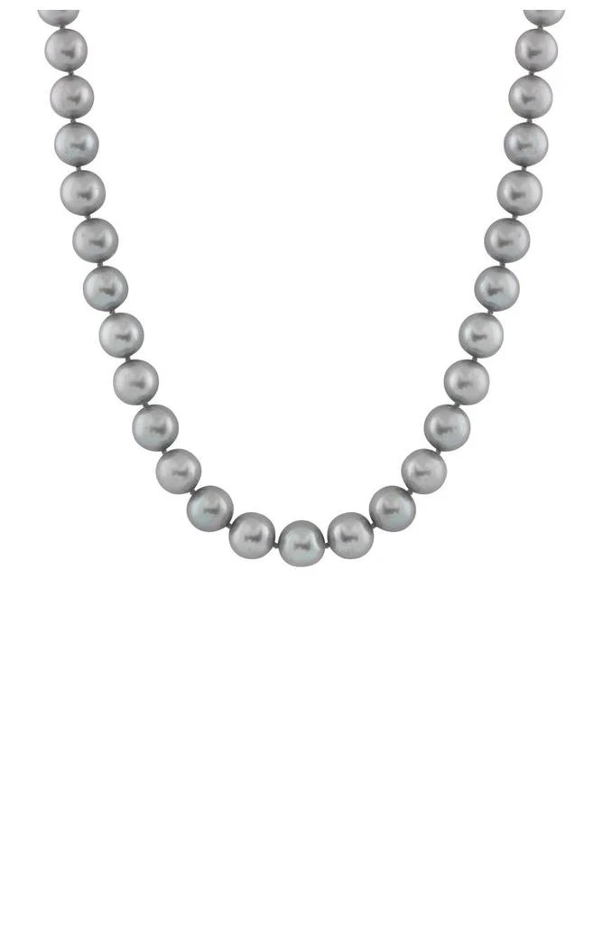 Splendid Pearls 14K White Gold 7-8mm Dyed Gray Pearl Necklace 1