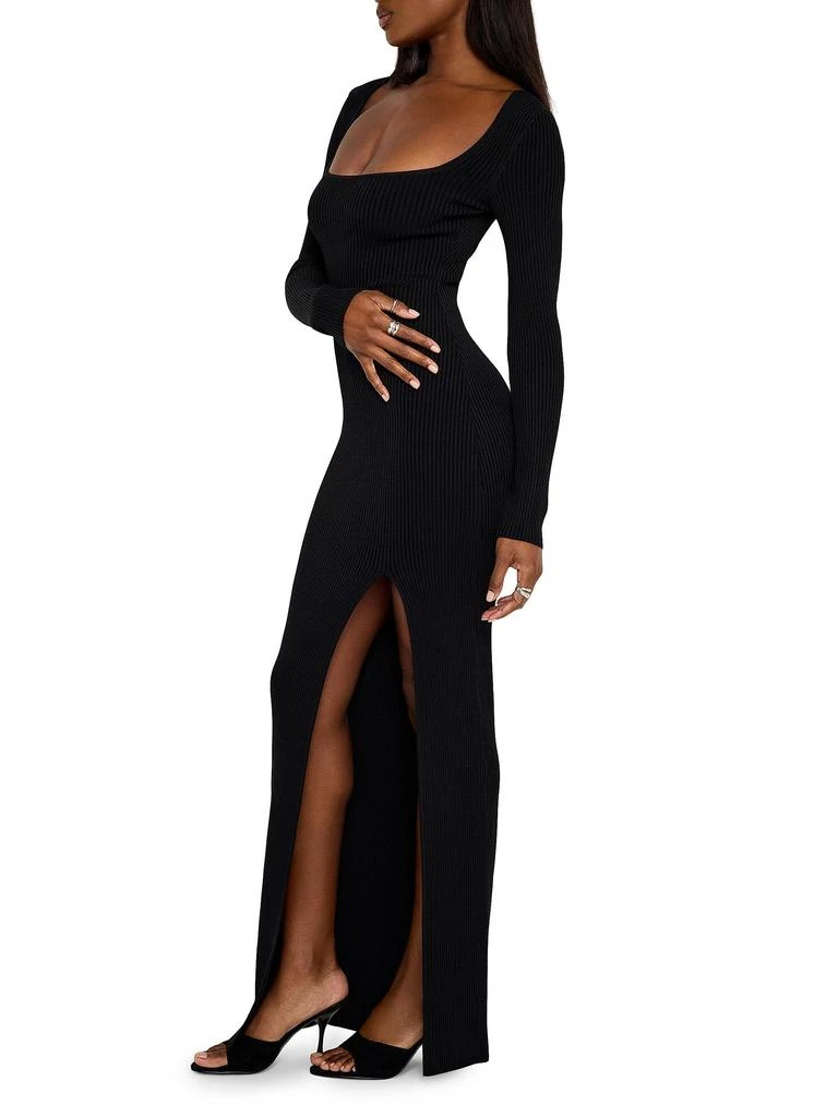 Good American Virgo Rib-Knit Body-Con Gown 3