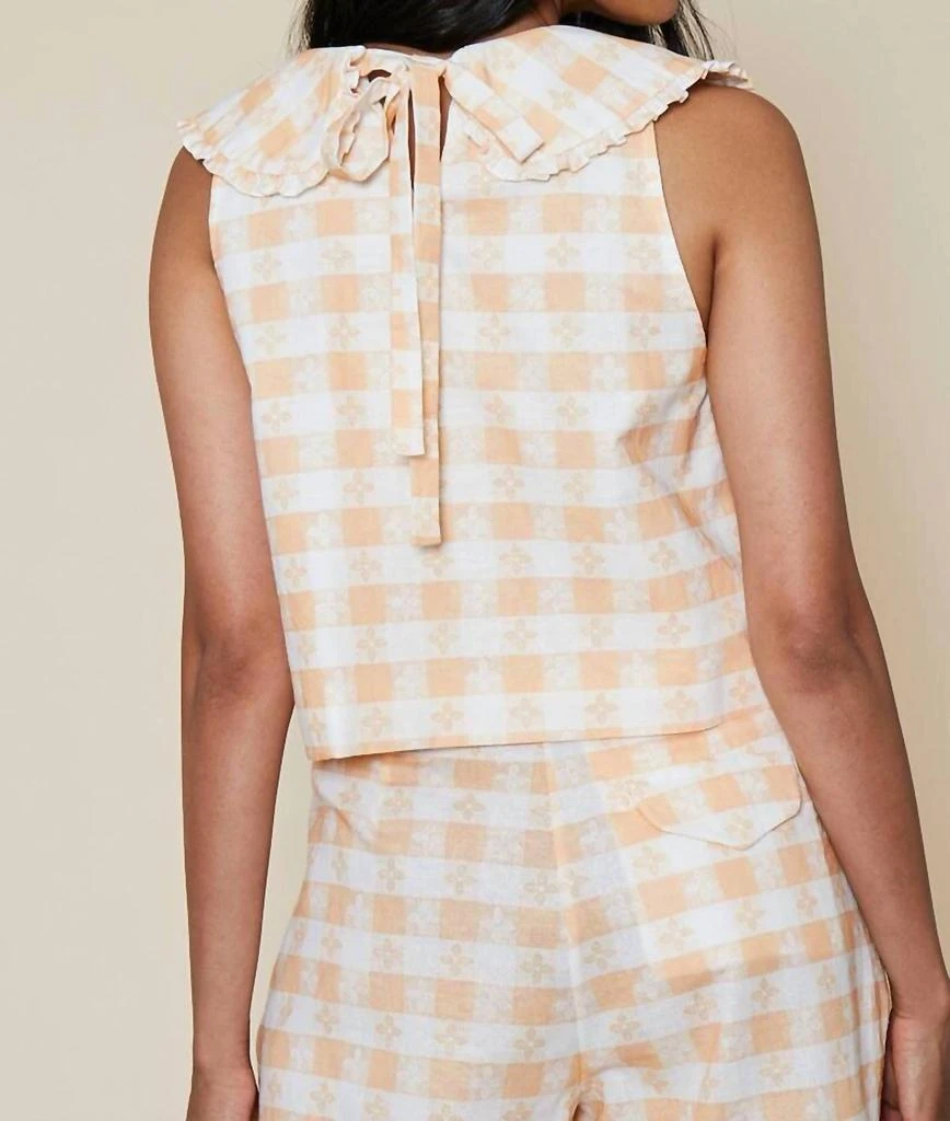 Rachel Antonoff Georgia Top In Apricot Tablecloth 3