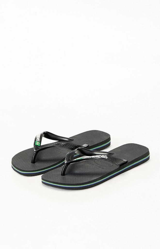 Havaianas Brasil Logo Black/Black Sandals and FlipFlops