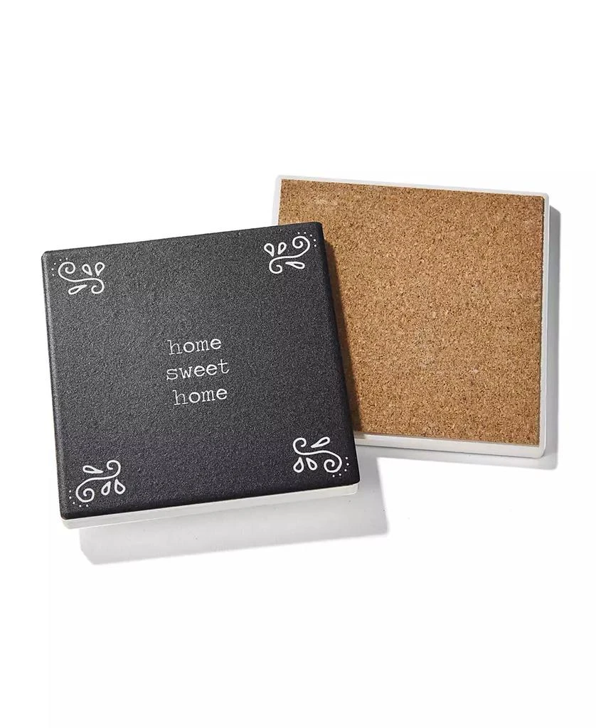 American Atelier 4.25'' D Happy Place Ceramic Coasters Set, 4 Piece 3