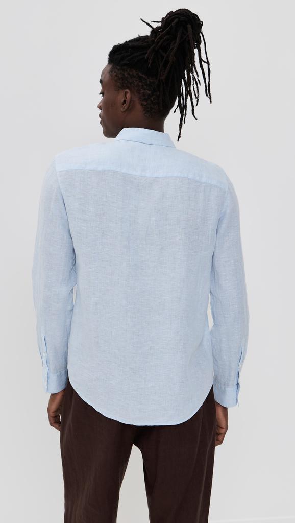 Club Monaco Italian Linen Striped Shirt