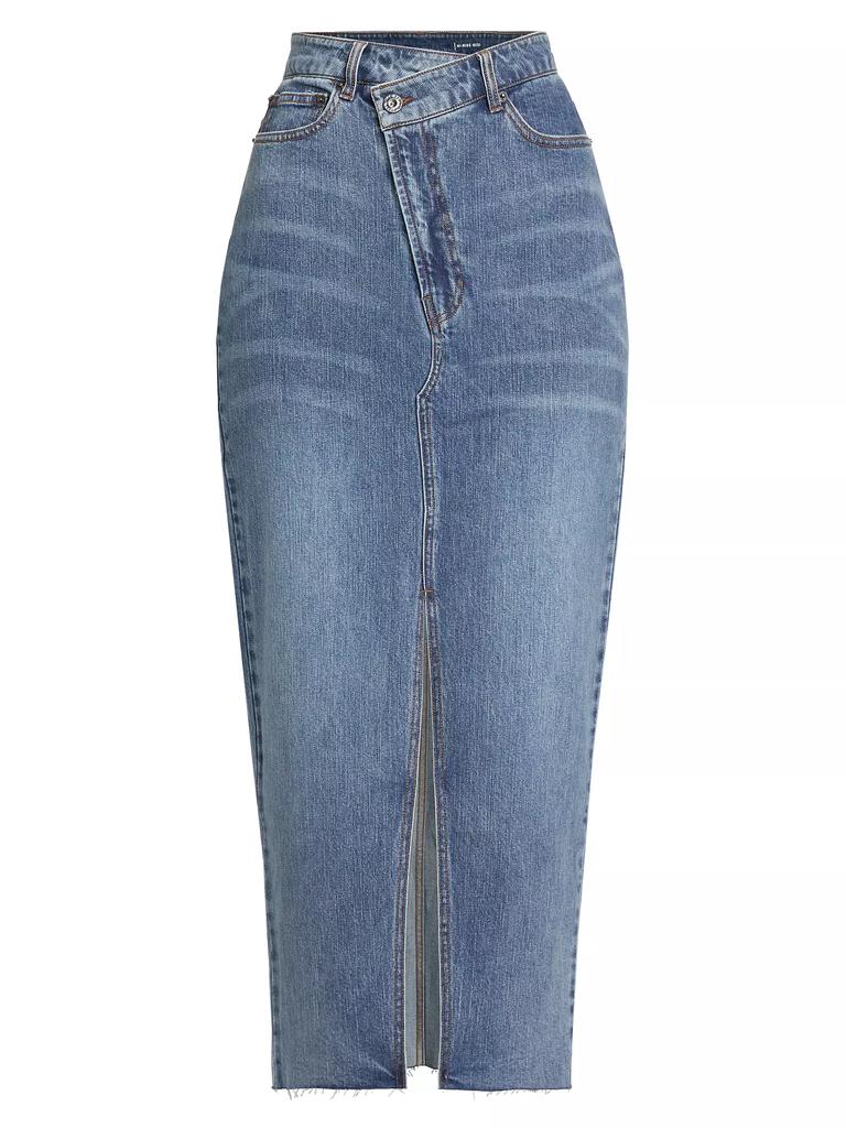 The Normal Brand Denim Raw-Cut Midi-Skirt