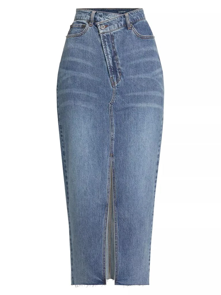 The Normal Brand Denim Raw-Cut Midi-Skirt 1
