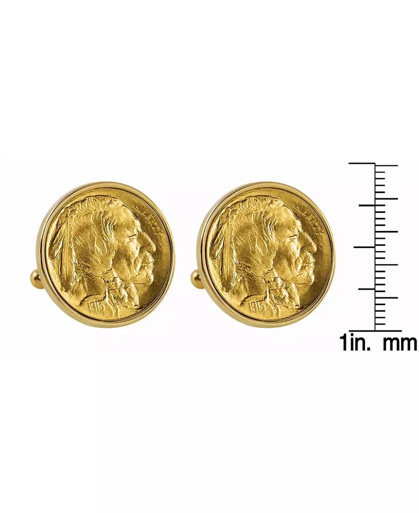 American Coin Treasures Gold-Layered 1913 First-Year-Of-Issue Buffalo Nickel Bezel Coin Cuff Links 2