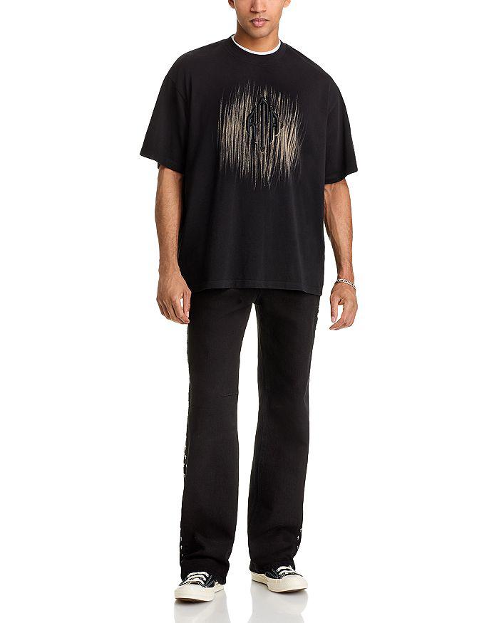 RTA Oversized Fit Colin Black Etched Monogram Tee