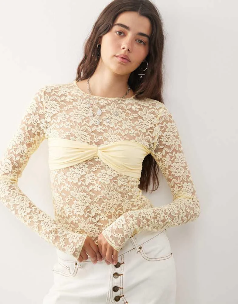 Lioness MIDNIGHT LONG SLEEVE TOP | Yellow | Size XXL | Shopbop