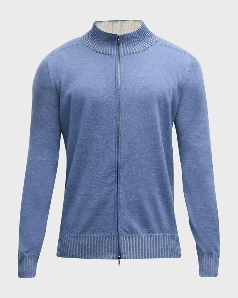 Fioroni Men's Duvet Cashmere Full-Zip Sweater 1