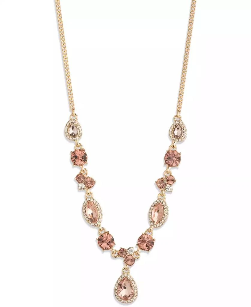 Givenchy Glass Stone Extender Pendant Necklace in Gold Tone 1