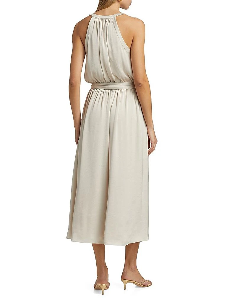 halter neck dress designer Slightly Stretchy Halter Neck A-Line Midi Evening Dress for Elegant  Occasions main image 1