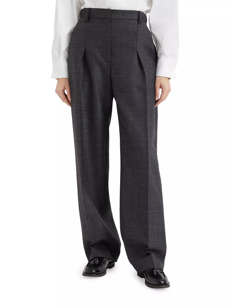 Brunello Cucinelli Virgin Wool Chevron Relaxed Sartorial Trousers