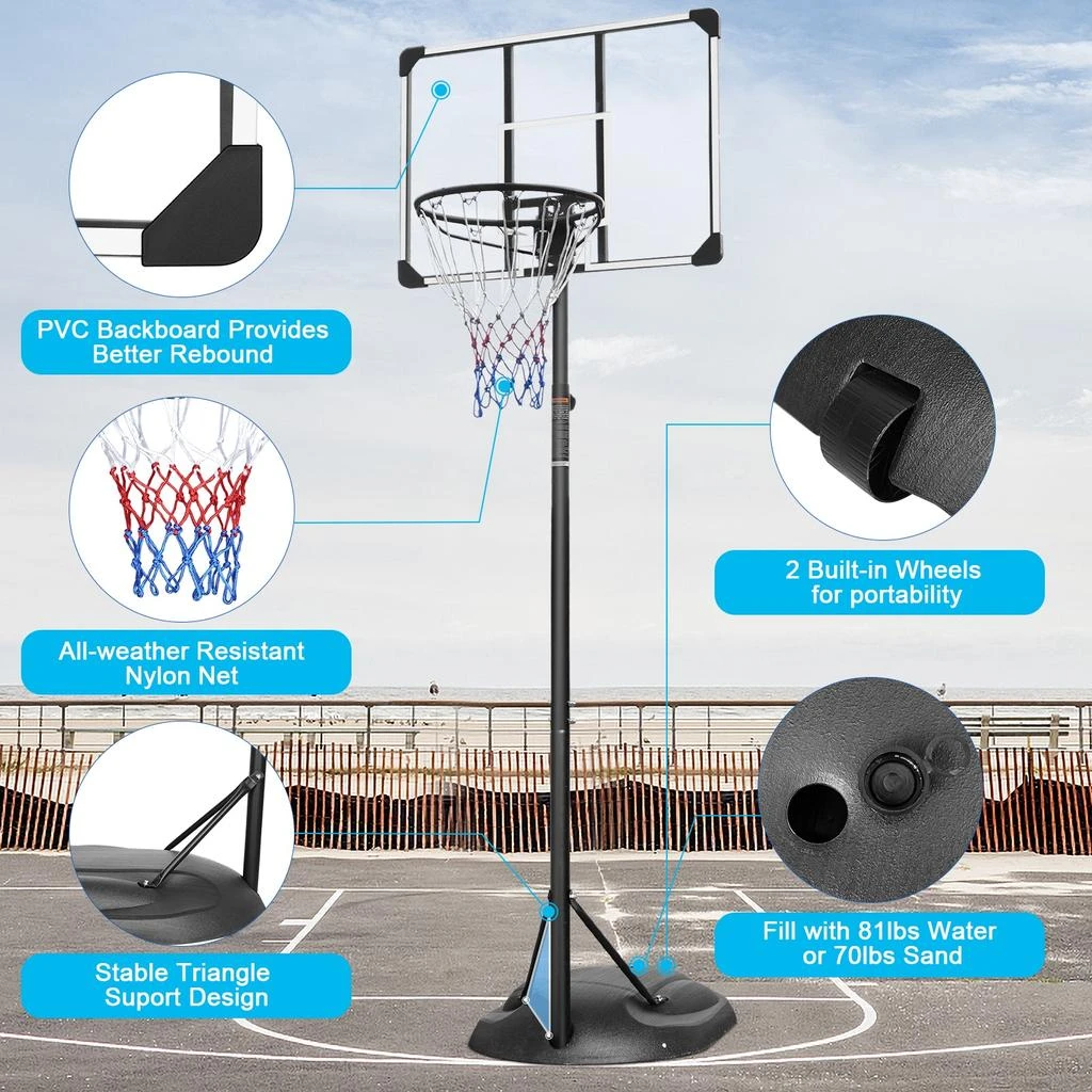Streamdale Furniture Streamdale Grow-with-Kids Adjustable Basketball Hoop for Indoor and Outdoor Play 5