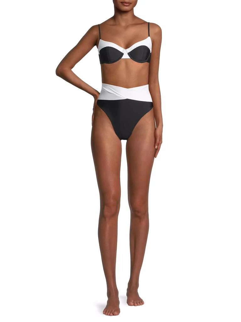 Ramy Brook Kynlee Two-Tone Balconette Bikini Top 2
