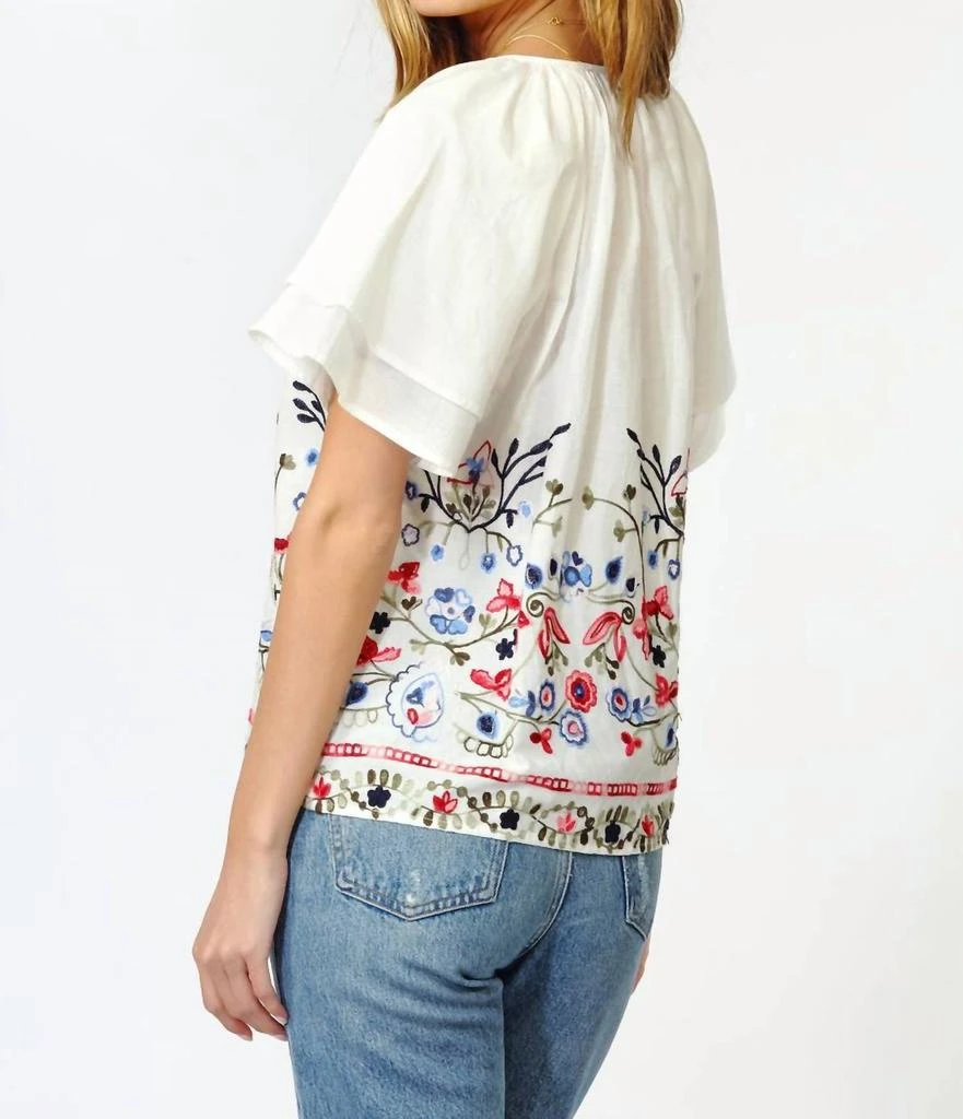 Adelyn Rae Rhoni Embroidered Blouse In White 3