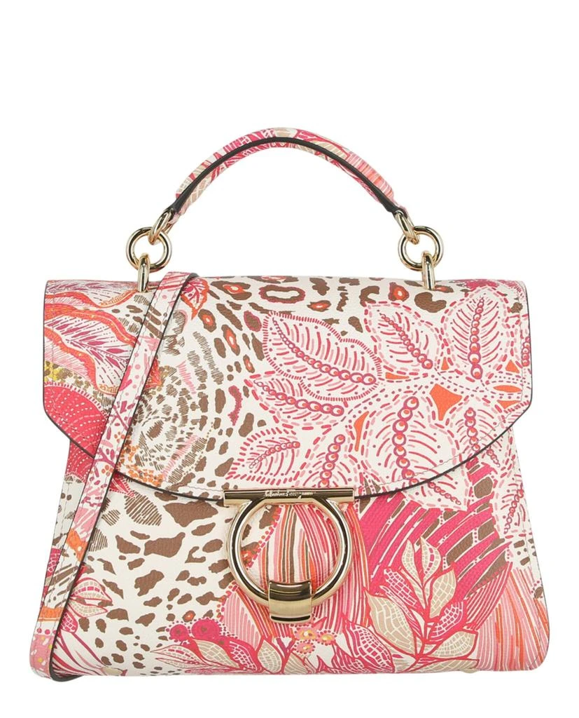 Salvatore Ferragamo Margot Gancio Plant-Print Shoulder Bag 1