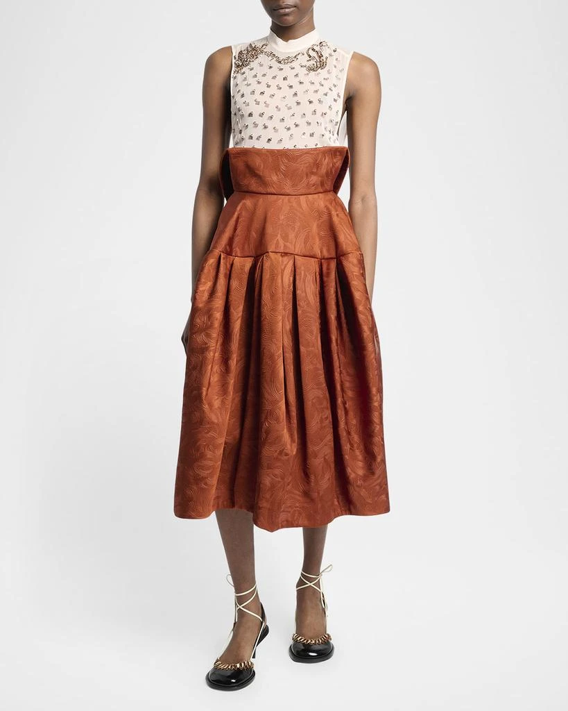 Dries Van Noten Saffy Foldover Waist Jacquard Circle Skirt 2