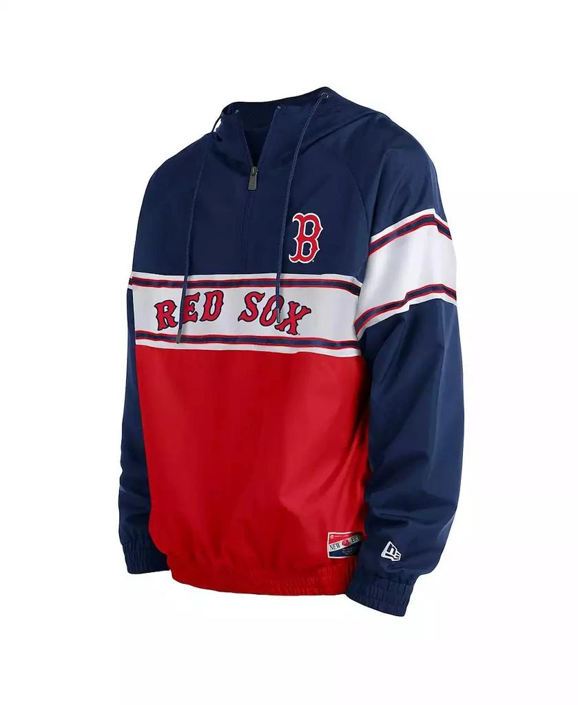 New Era Men's Navy Boston Red Sox Ripstop Raglan Quarter-Zip Hoodie 3