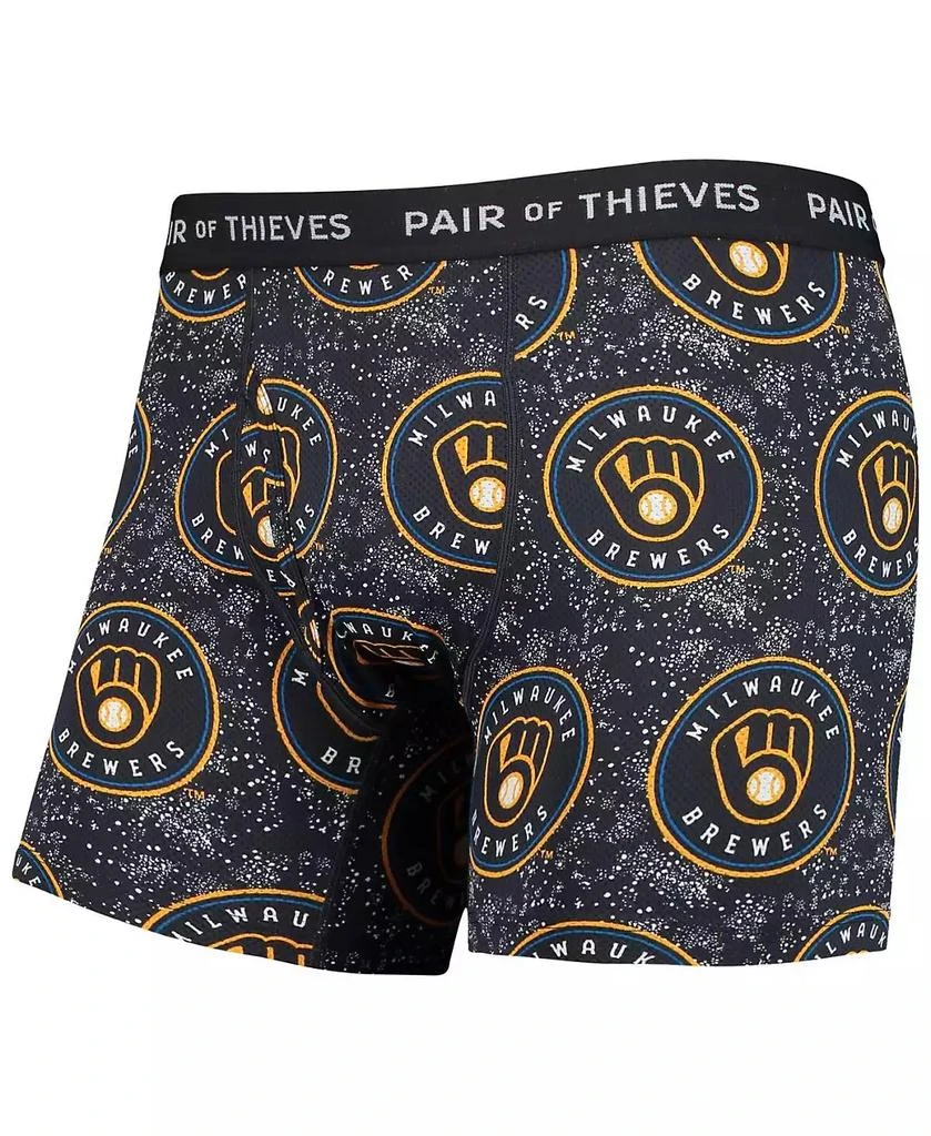 Pair Of Thieves Men's White and Navy Milwaukee Brewers Super Fit 2-Pack Boxer Briefs Set 3