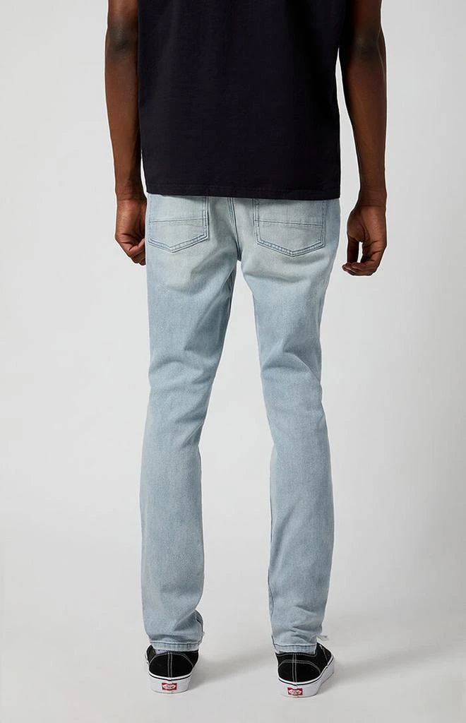 PacSun Stretch Light Indigo Stacked Skinny Ripped Jeans 4