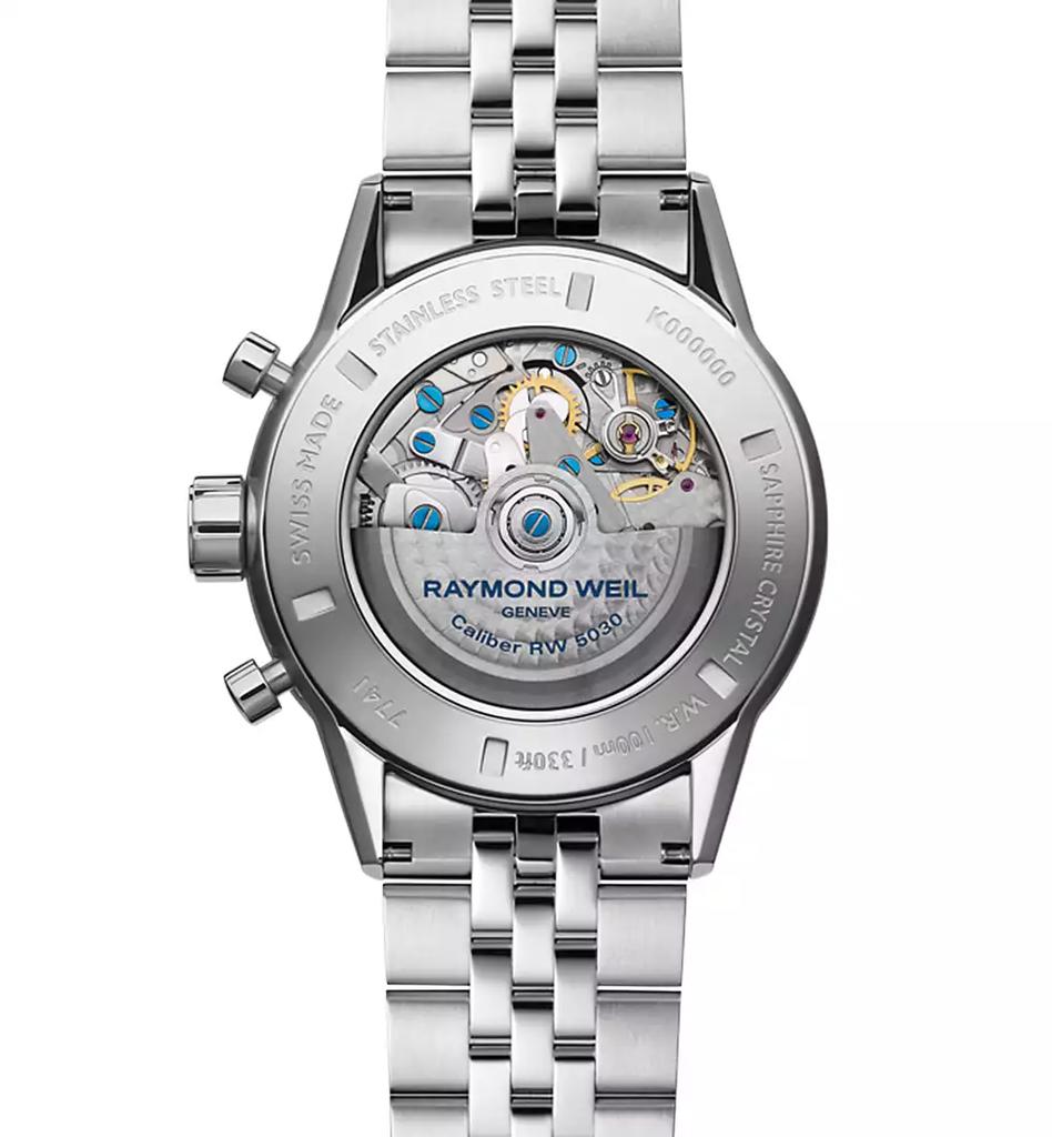 Raymond Weil Men's Swiss Automatic Chronograph Freelancer Stainless Steel Bracelet Watch 44mm