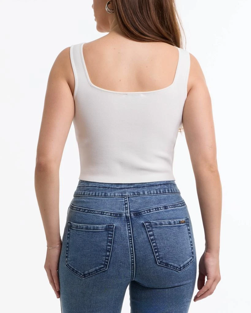 Bebe BEBE Women's Zip Front Corset Sweater Top 2