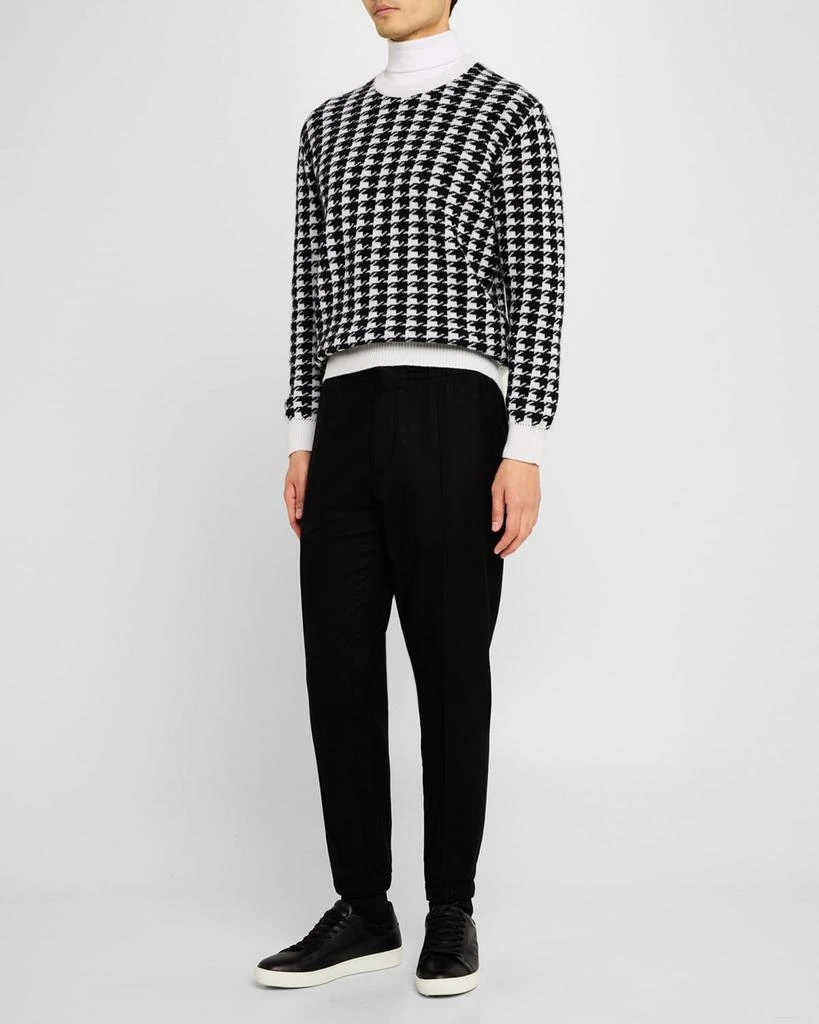 Kiton Men's Wool Houndstooth Crewneck Sweater 2