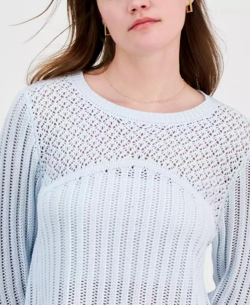 Hooked Up by IOT Juniors' Long-Sleeve Pointelle Sweater 3