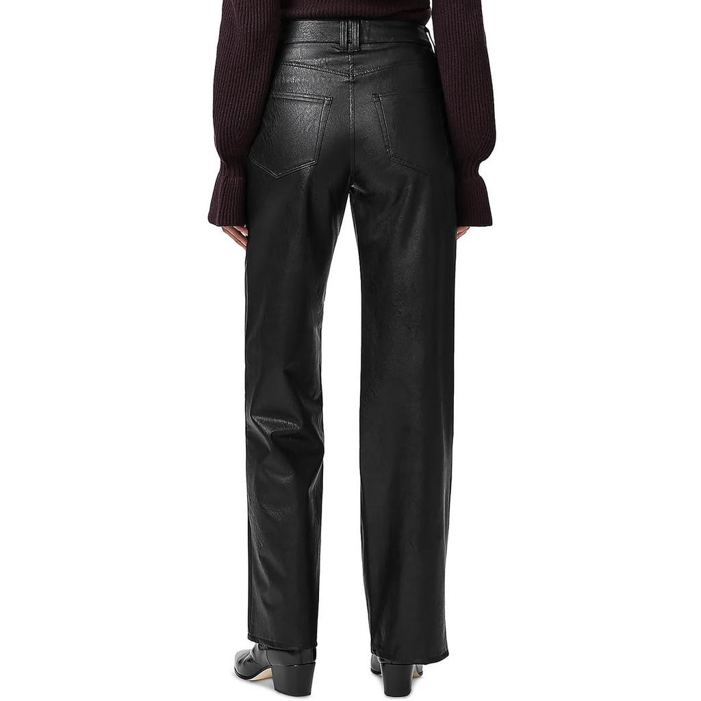 Paige Sasha Womens Faux Leather High-Rise Wide Leg Pants