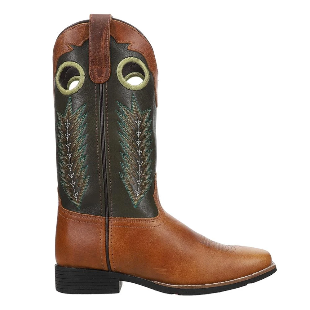 Roper James Embroidered Square Toe Pull On Cowboy Boots 1