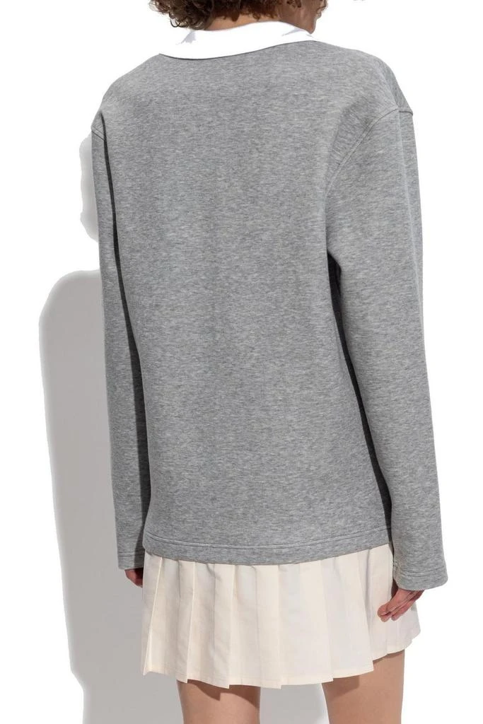 Moncler Moncler Pleated Logo Patch Long-Sleeved Polo Dress 3