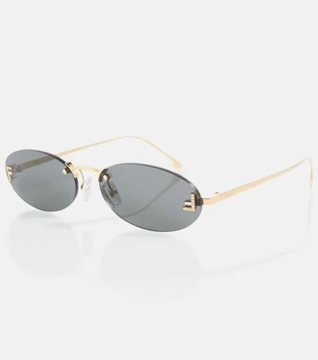 Fendi Fendi First embellished oval sunglasses 4