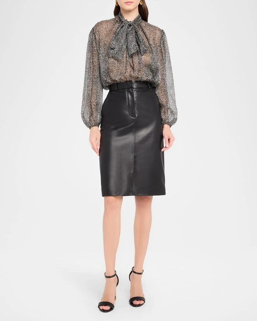 Dolce 
Gabbana Chevron Chiffon Neck-Tie Blouse 2