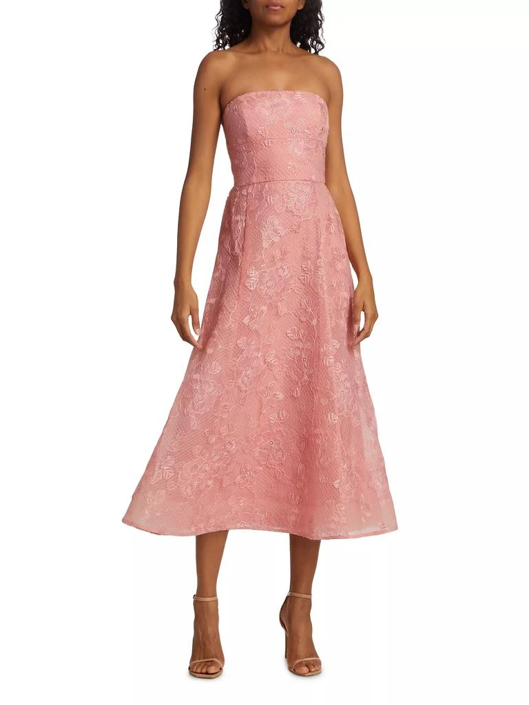 Monique Lhuillier Louisa Lace Strapless Cocktail Dress 3