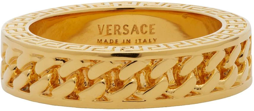 Versace Gold Chain Band Ring 4