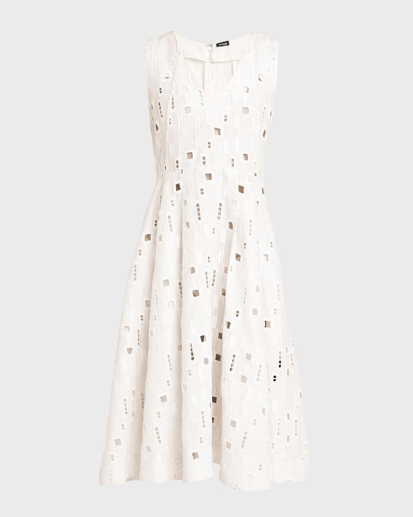 Kiton V-Neck Sengale Lace Sleeveless Dress