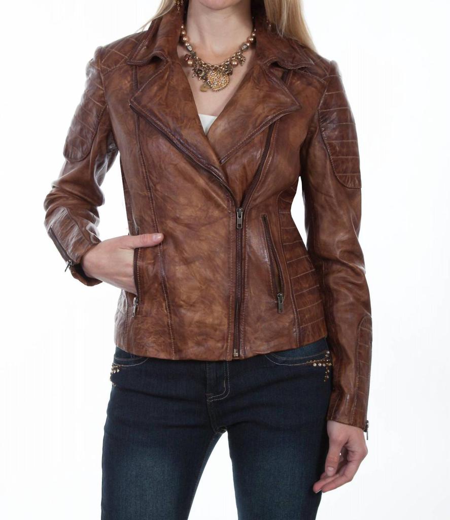 Scully Leather Sanded Jacket In Tan