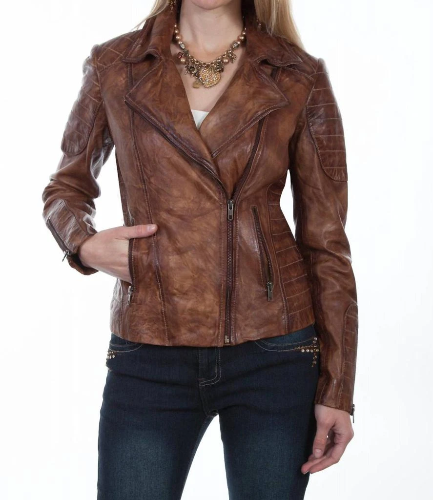 Scully Leather Sanded Jacket In Tan 1