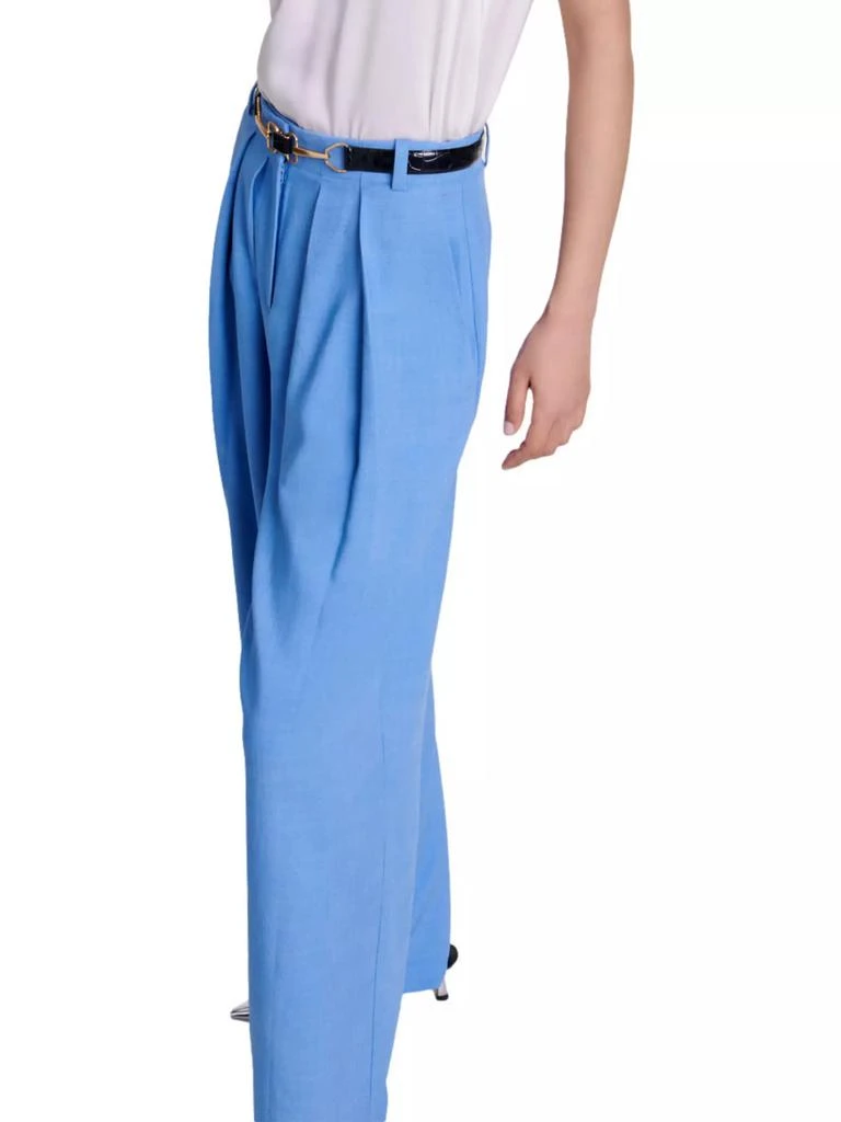 Maje Wide-Leg Suit Trousers with Pleats 3