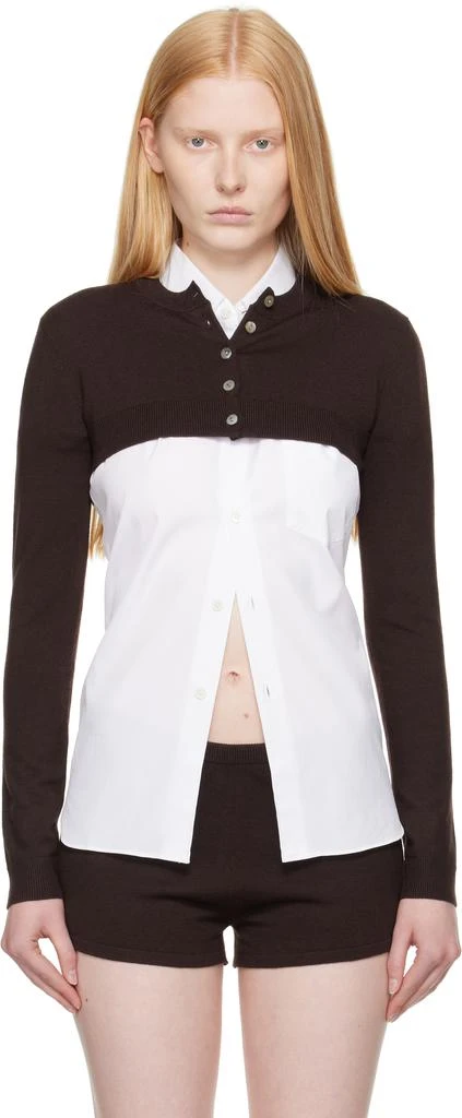 Sandy Liang Brown Chip Cardigan