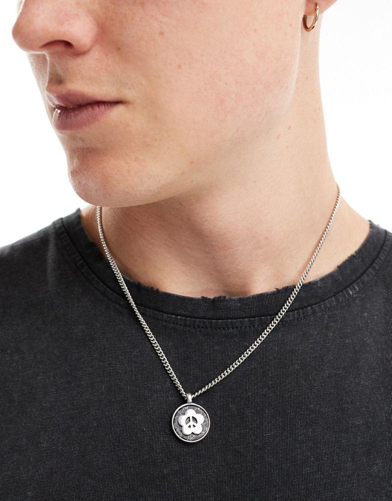 Classics 77 Classics 77 flower peace pendant necklace in silver